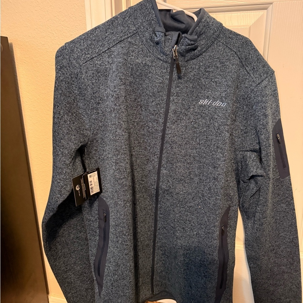 Ski-Doo Men's Blue Zip-Up Sweater
